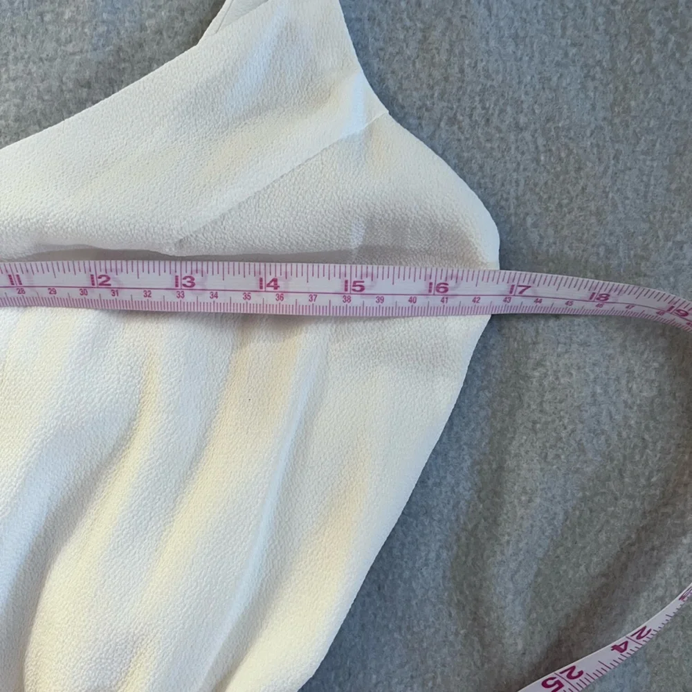 “Who I Am” White + Tan Paperbag Tie Waist Jumpsuit Sz 12 - Picture 4 of 7